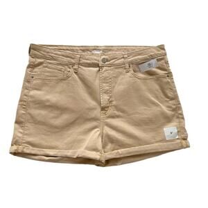 Old Navy Tan OG Short 3” Inseam High Rise Cuffed Denim Jean Shorts Size 16 NEW